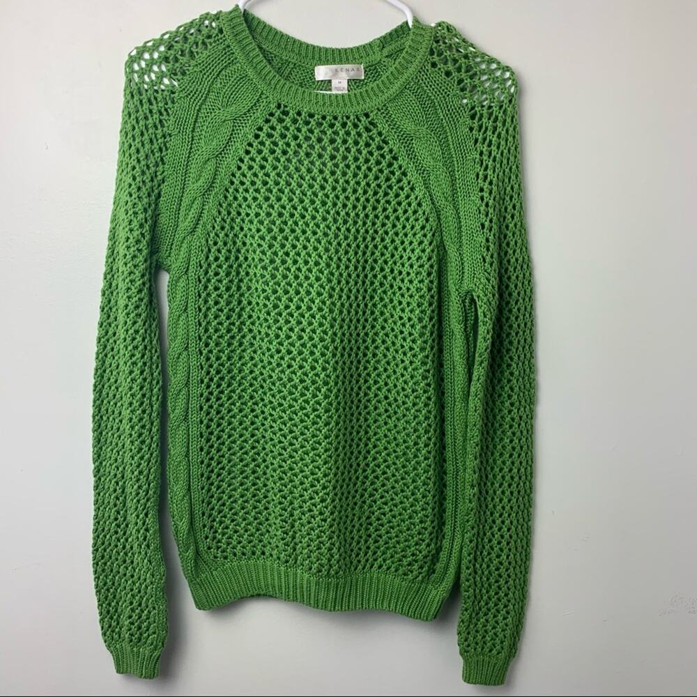Kenar Green Knit Cowl Neck Sweater
